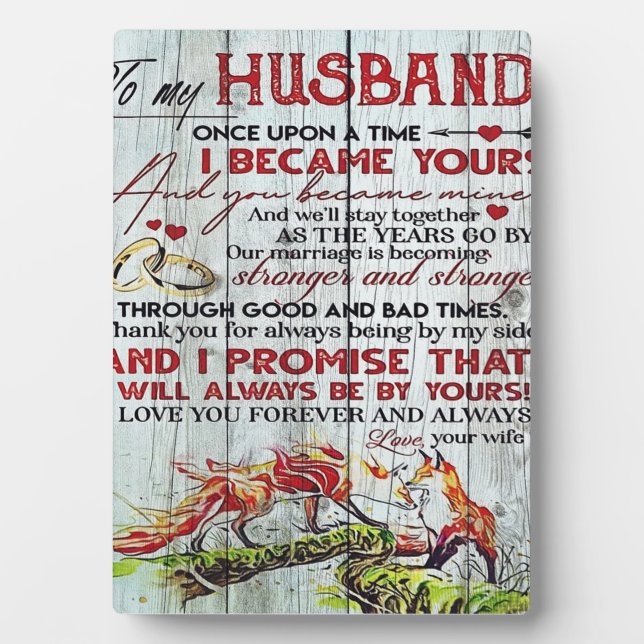 To My Husband Gift | Letter For Him | Plaque (Front)