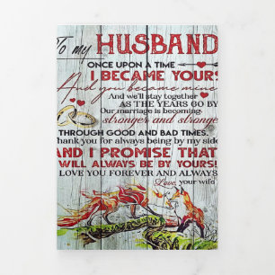 To My Husband Gift   Letter For Him   Tri-Fold Announcement