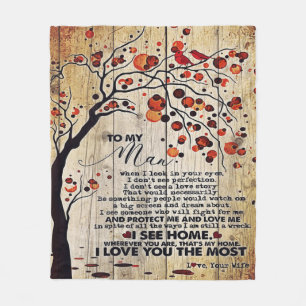 To My Husband Gift Lovely Husband Letter Fleece Blanket