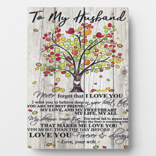 To My Husband Gift   Lovely Husband Letter   Plaque