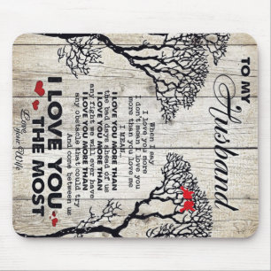 To My Husband Gift Lovely Husband Letter Present Mouse Pad