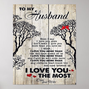 To My Husband Gift Lovely Husband Letter Present Poster