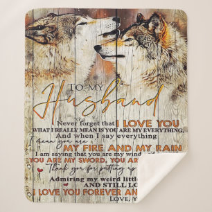 To My Husband Gift Lovely Husband Letter Present Sherpa Blanket