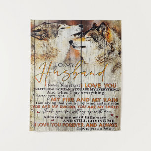 To My Husband Gift Lovely Husband Letter Present Tapestry