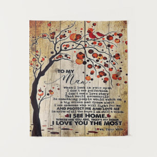 To My Husband Gift Lovely Husband Letter Tapestry