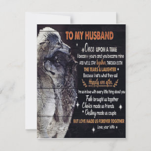 To My Husband Gift, Personalised Present Invitation