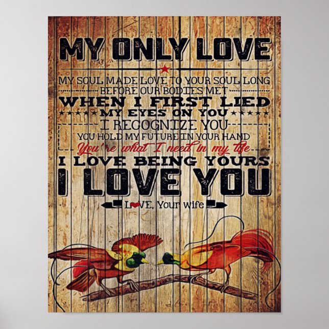 To My Husband Gift, Personalised Present Poster (Front)