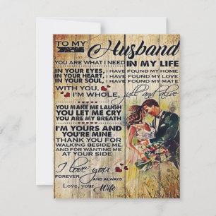 To my husband gift Special letter to husband Invitation