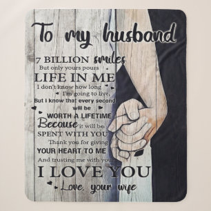 To my Husband House Decoration Gift Sherpa Blanket