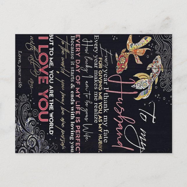 To My Husband Letter | Best Father's Day Present | Announcement Postcard (Front)