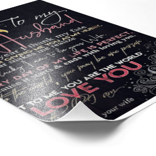 To My Husband Letter   Best Father's Day Present   Photo Print