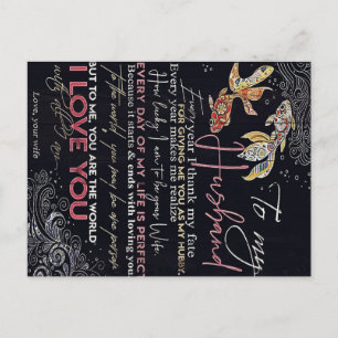 To My Husband Letter Best Father's Day Present Postcard