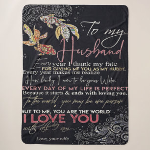 To My Husband Letter Best Father's Day Present Sherpa Blanket