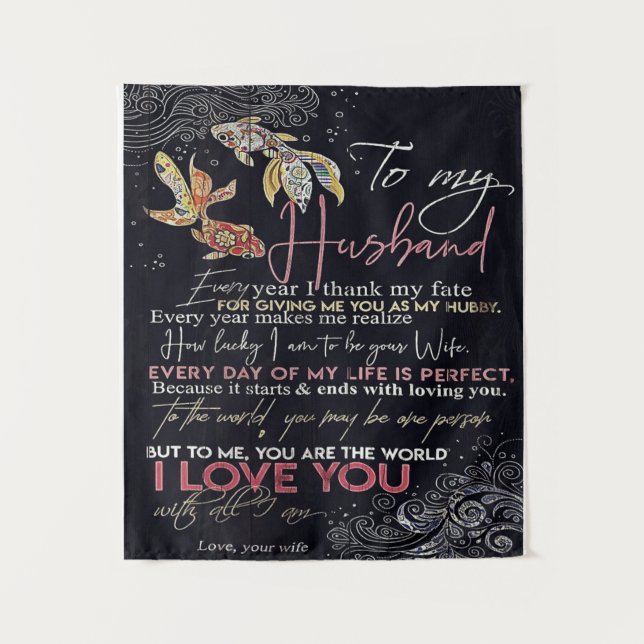 To My Husband Letter | Best Father's Day Present | Tapestry (Front)