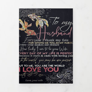 To My Husband Letter Best Father's Day Present Tri-Fold Announcement