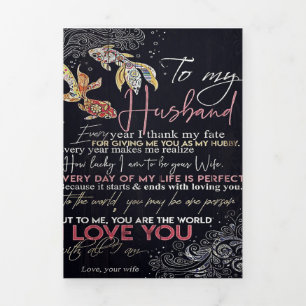 To My Husband Letter   Best Father's Day Present   Tri-Fold Announcement