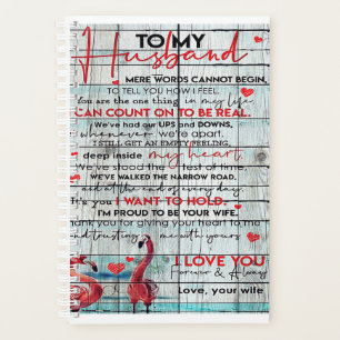 To My Husband Letter   Cute Flamingo Present Planner