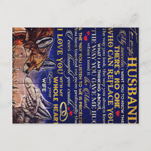 To My Husband Letter   Cute Gift for Husband Postcard