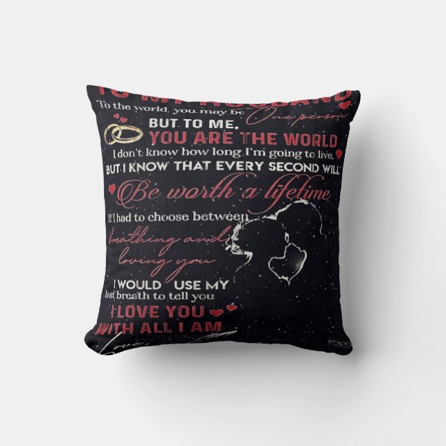 To My Husband Letter | Cute Present | Cushion (Front)