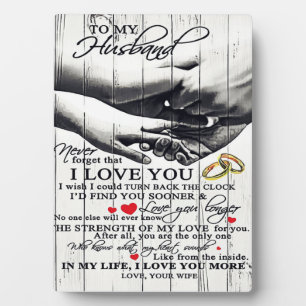 To My Husband Letter Cute Present Plaque
