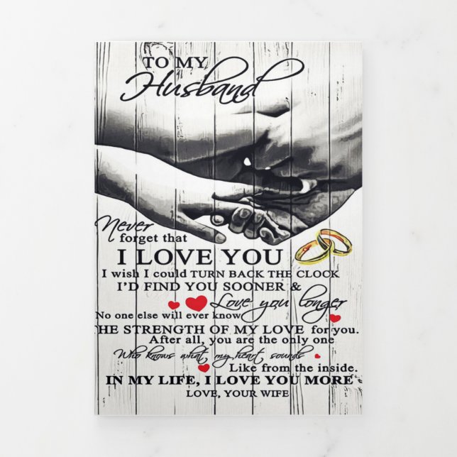 To My Husband Letter | Cute Present | Tri-Fold Announcement (Cover)
