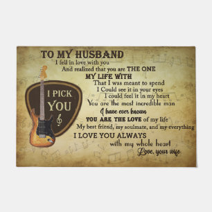 To My Husband Letter Doormat, Love Quotes Doormat