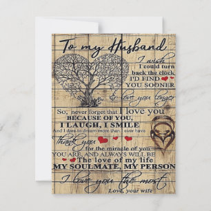 To my Husband Letter For Husband Family Decor Invitation