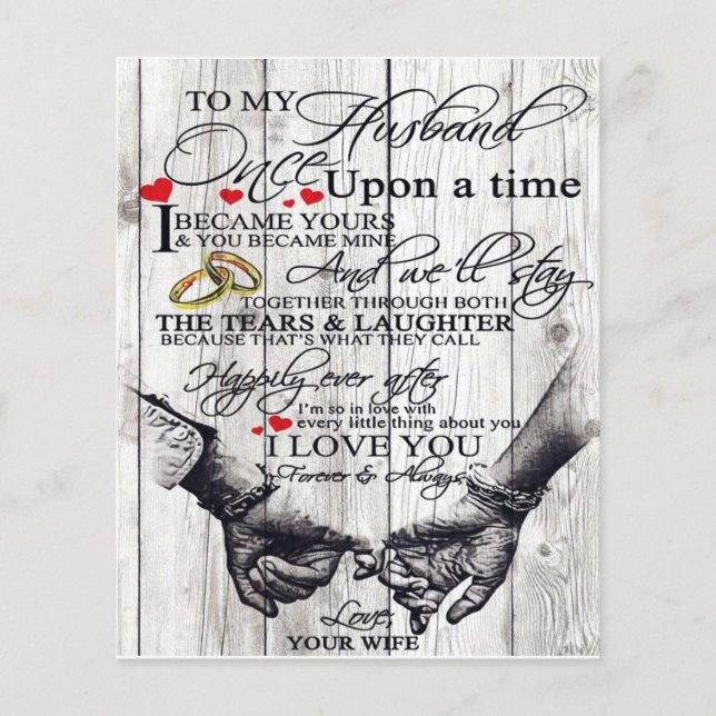 To My Husband Letter, Love Quotes Gift (Front)