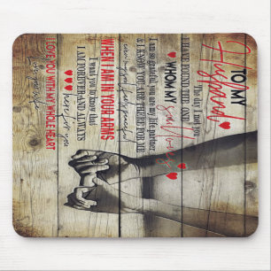 To My Husband Letter, Love Quotes Gift Mouse Pad