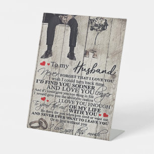 To My Husband Letter, Love Quotes Gift Pedestal Sign