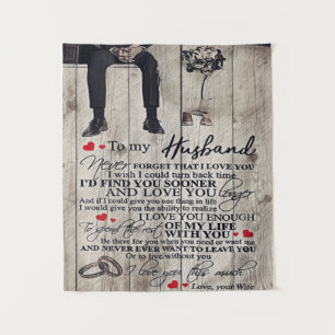 To My Husband Letter, Love Quotes Gift Tapestry