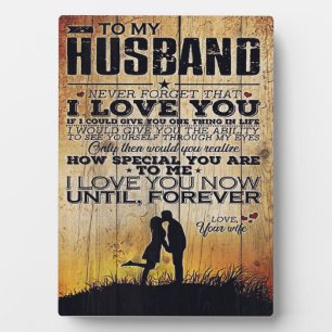 To My Husband Letter Lovely Gift For Man Plaque