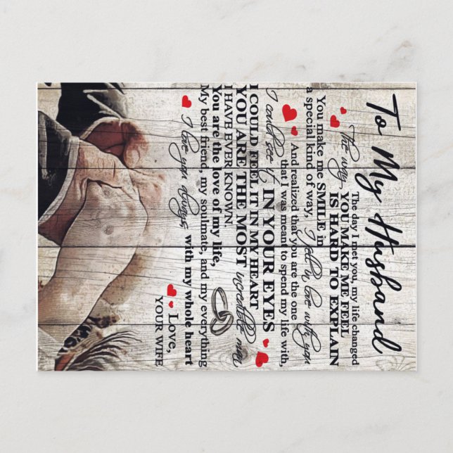 To My Husband Letter | New Home Decor Announcement Postcard (Front)