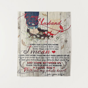 To My Husband Letter, To My Husband Gift Tapestry