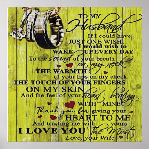 To My Husband Love Quotes To Husband Poster