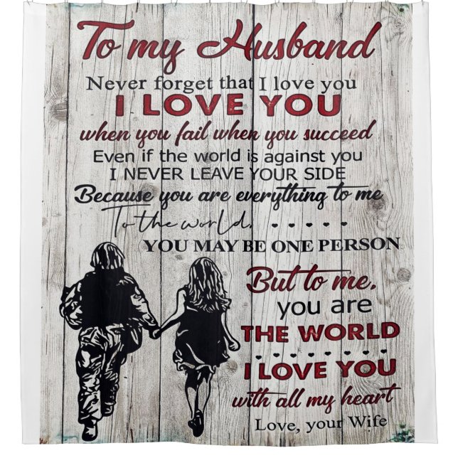 To my Husband | Lovely Husband Gift Shower Curtain (Front)