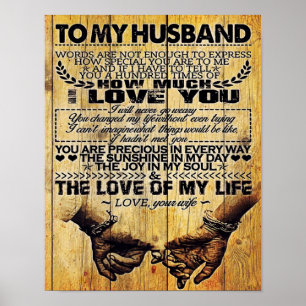 To My Husband My Husband Gift Letter For Him Poster