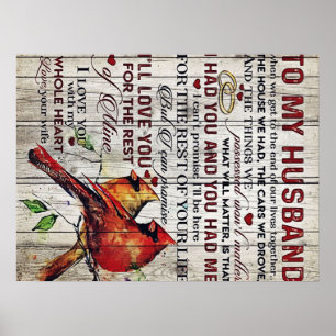 To My Husband Present Cute Slogan Gift Poster