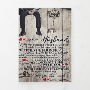 To My Husband Present   New Home Gift   Tri-Fold Announcement