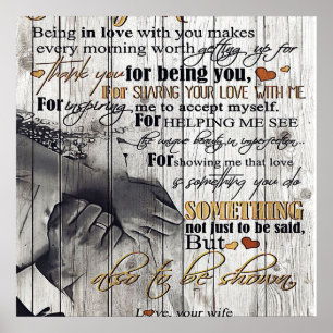 To my Husband To My Husband Letter Cute Present Poster