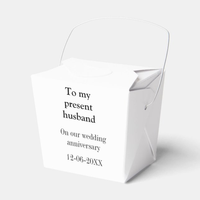 To my husband wedding anniversary add name date ma favour box (Front Side)