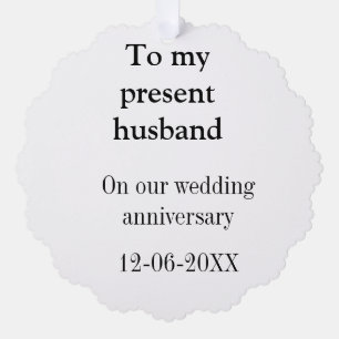 To my husband wedding anniversary add name date ma tree decoration card