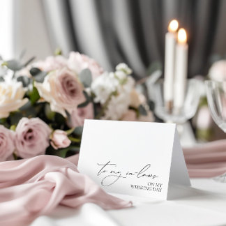 "To My In-Laws On My Wedding Day" Message Card