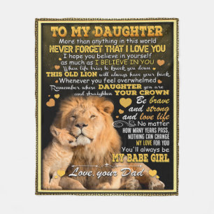 To My Lion Wife Birthday Gift, Love Wife Gift Idea Fleece Blanket