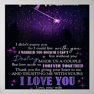To My Love My Husband Cute Quotes Gift Poster