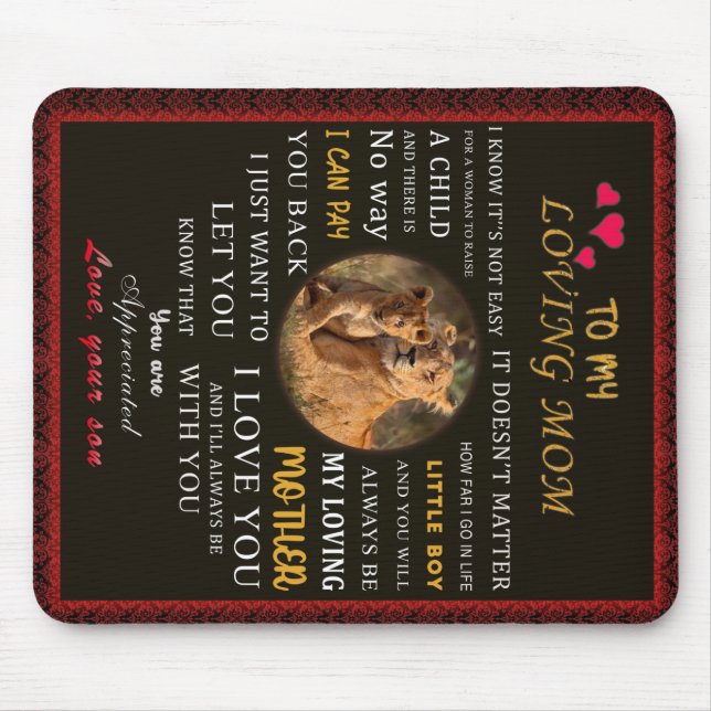 To My Loving Mum From Son Mouse Pad (Front)