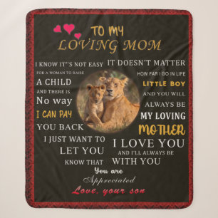 To My Loving Mum From Son Sherpa Blanket