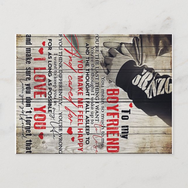 To My Man Gift, Personalised Gift To My Husband Announcement Postcard (Front)