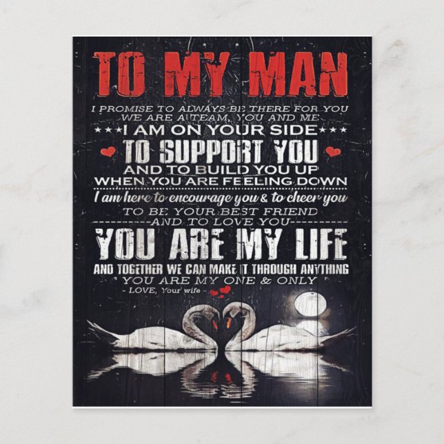 To My Man Gift, Personalised Gift To My Husband Flyer (Front)
