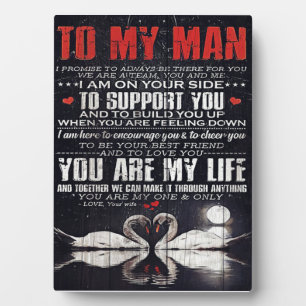 To My Man Gift, Personalised Gift To My Husband Plaque